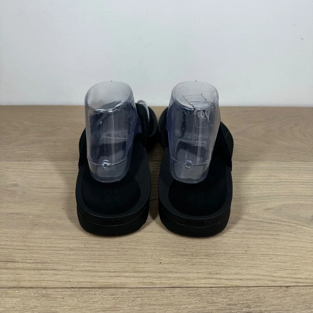 ABEO Balboa Sandals Women 10 Black Thong Slide Comfort Walking Minimalist